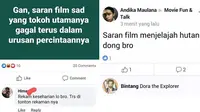 Status Facebook saat Tanya Judul Film (Sumber: