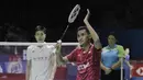 Tunggal putra Indonesia, Tommy Sugiarto, melakukan selebrasi usai mengalahkan wakil Taiwan, Chou Tien Chen, pada Indonesia Open di Istora Senayan, Kamis, (5/7/2018). Tommy SUgiarto menang 21-13 14-21 21-18. (Bola.com/M Iqbal Ichsan)