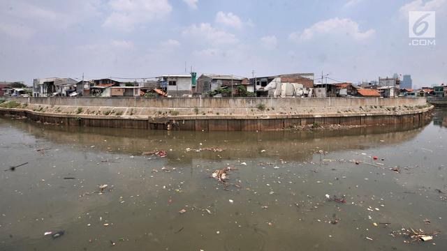 Kotor, Kali Ciliwung Dicemari Ribuan Ton Sampah