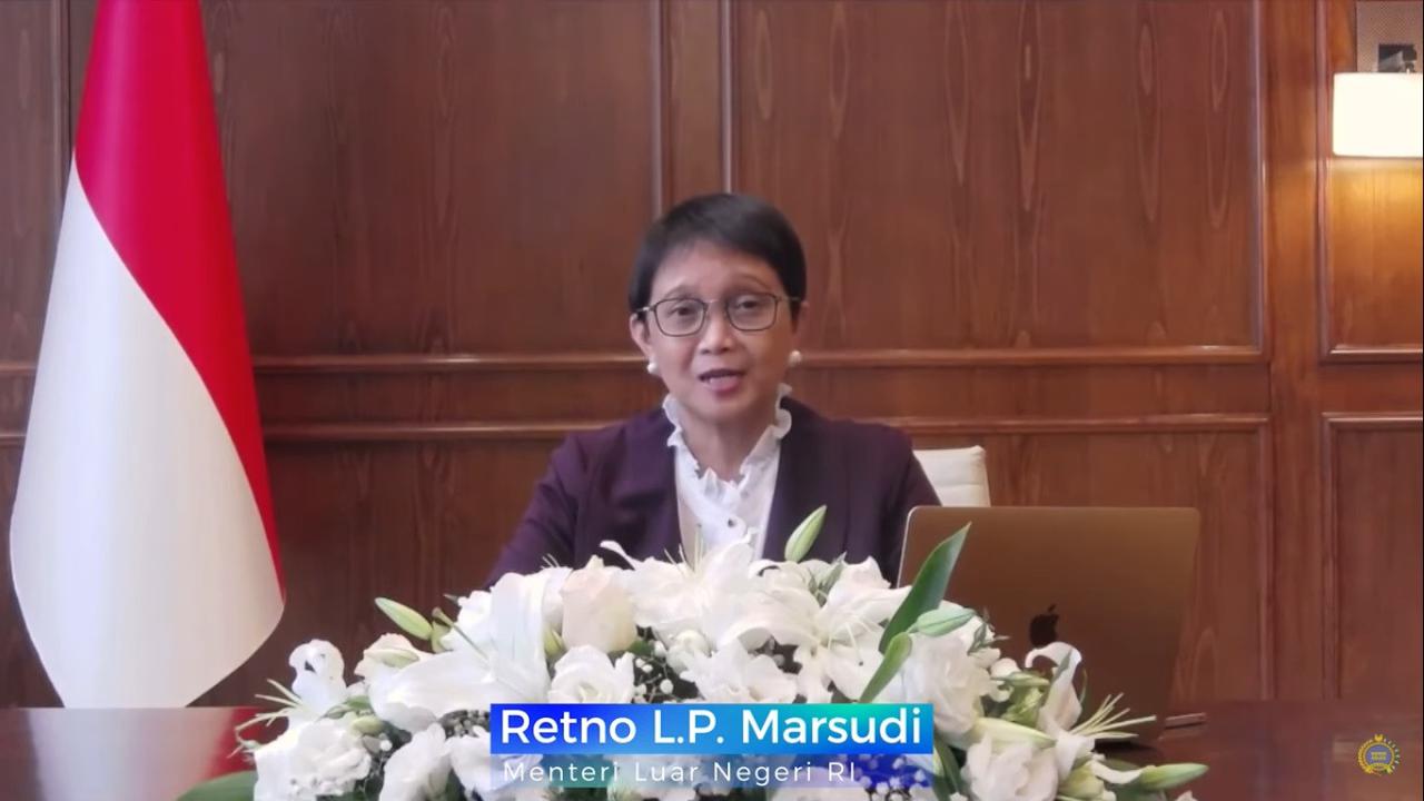 Menlu Retno Marsudi dalam press briefing mengenai kunjungannya ke Turki, Selasa (12/10/2021).