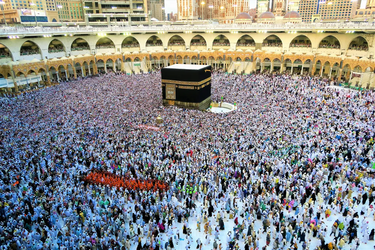 Ilustrasi ibadah haji, umrah, muslim, Ka'bah
