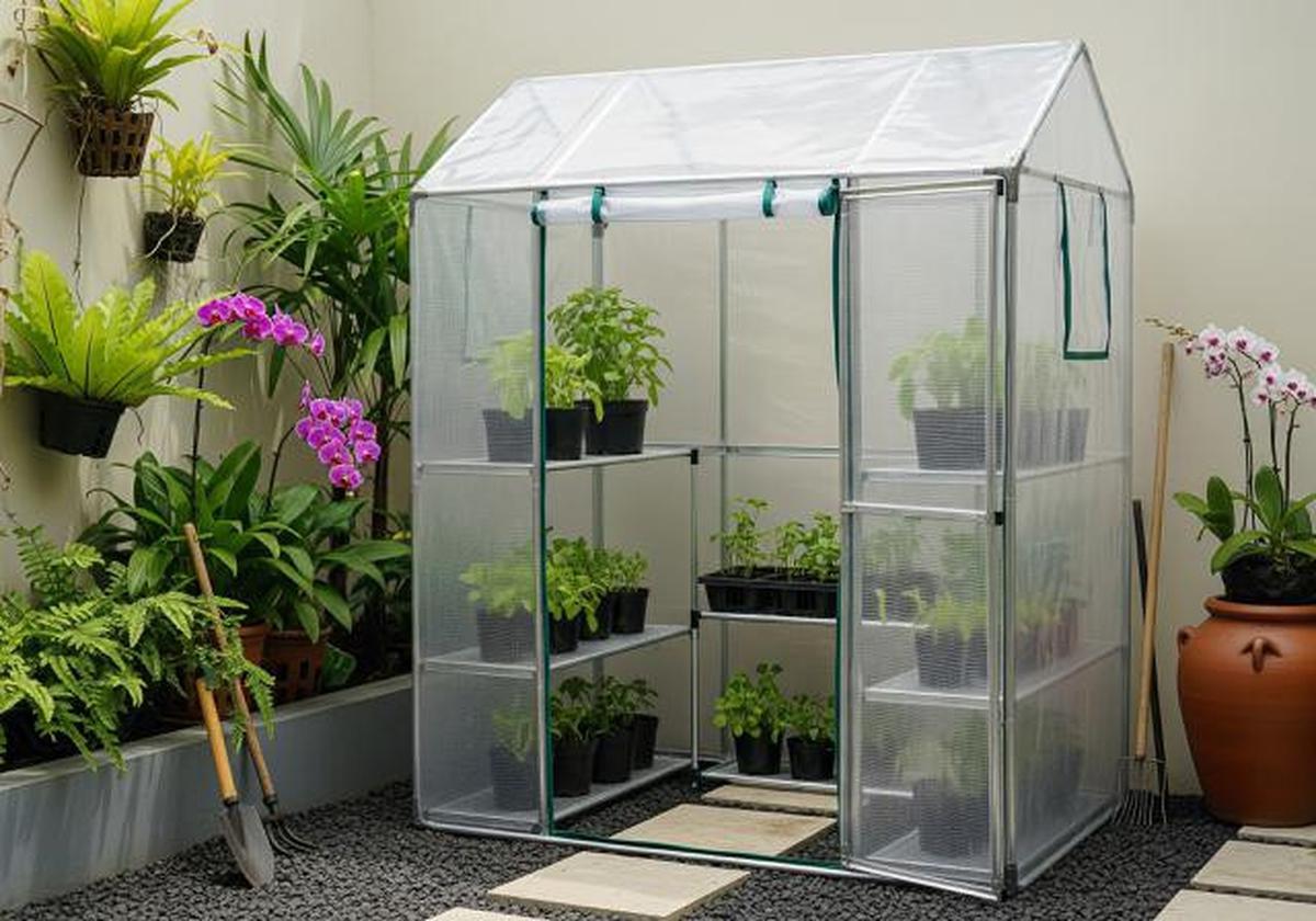 Kit Rumah Kaca Mini Siap Rakit/Kebun Mini Ala Rumah Kaca Low Budget (Sumber: gemini.com)