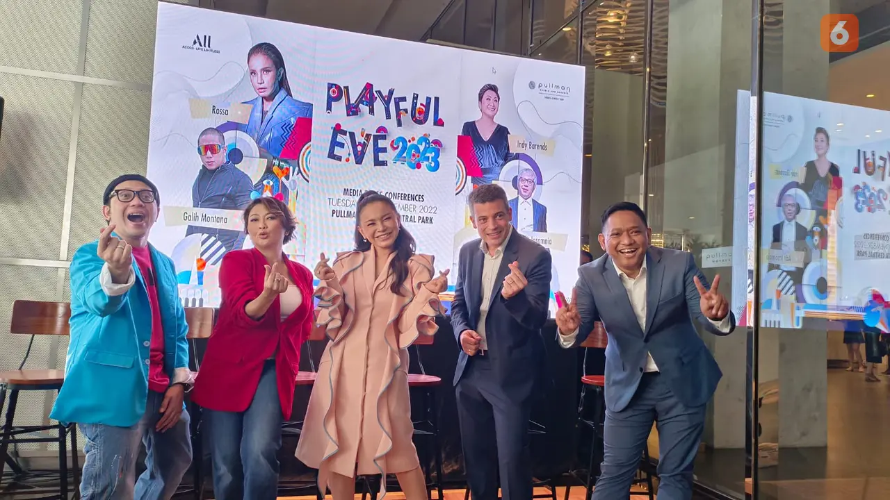 Adit Insomnia, Indy Barends, Rossa dan Manager Pullman Central Park dalam Press Conference Playful Eve 2023.