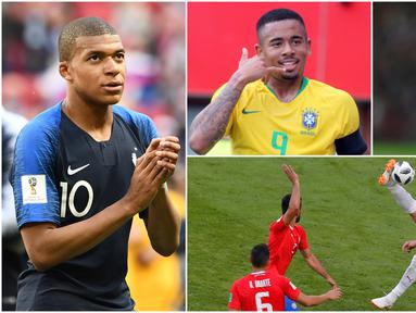 Berikut ini 7 pemain muda yang meriahkan pentas akbar Piala Dunia 2018 di Rusia. Tiga diantaranya adalah Kylian Mbappe, Gabriel Jesus dan Marcus Rashford. (Foto-foto Kolase AP dan AFP)