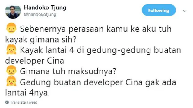 Alih-alih bikin galau berkepanjangan, para warganet justru membuat percakapan kocak soal perasaan.