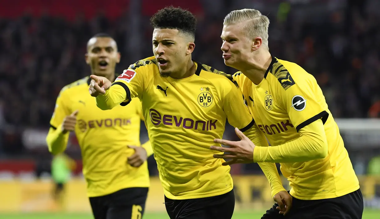 Borussia Dortmund nampaknya ingin memanfaatkan daya tarik Jadon Sancho. Raksasa Jerman itu diberitakan menaikkan harga jual sang winger menjadi 140 juta Euro. (AFP/Ina Fassbender)