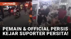 Pemain dan Official Persis Solo Kejar Suporter yang Lempari Bus Pakai Batu