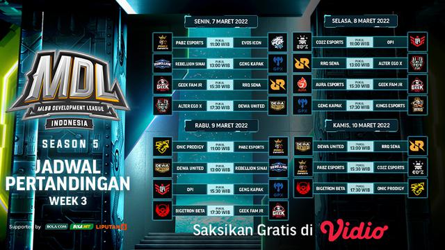 Link Live Streaming MDL Indonesia Season 5 Pekan Ketiga di Vidio, 7-10 Maret 2022