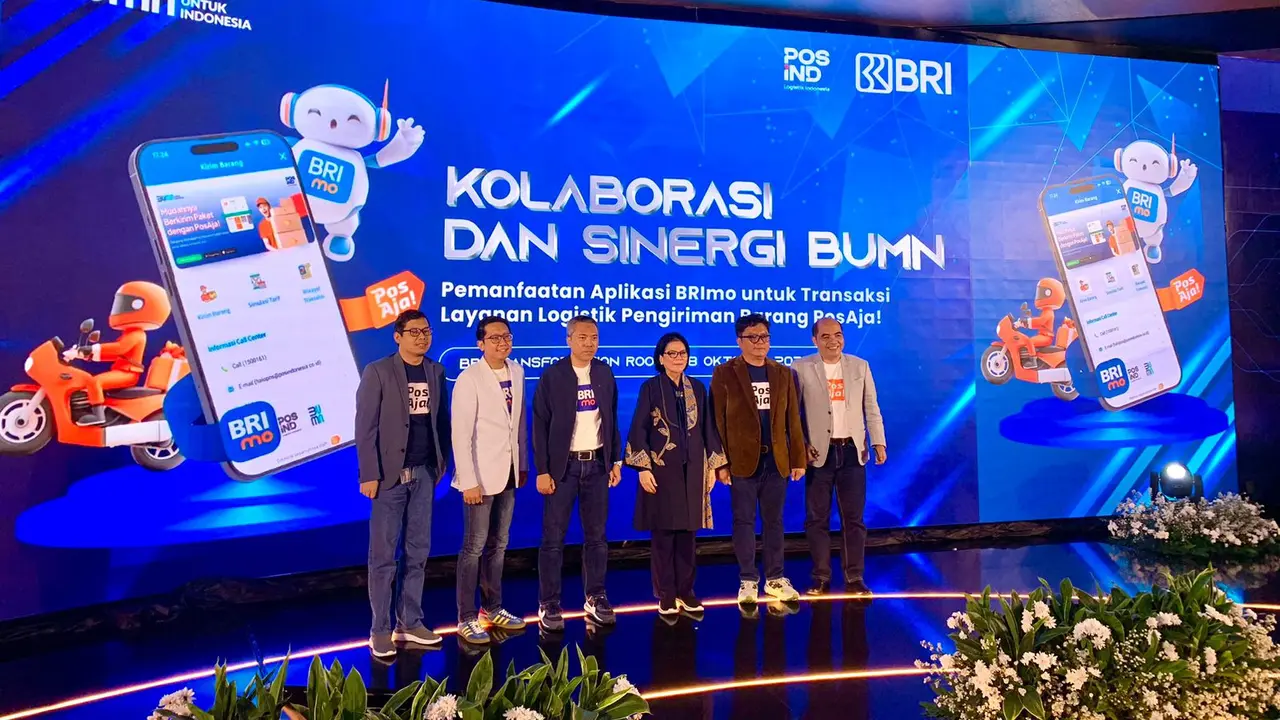 Bank Rakyat Indonesia (BBRI) bermitra bersama Pos Indonesia meluncurkan fitur Kirim Barang di aplikasi perbankan digital, BRImo. (Foto: Natasha K.Amani/Liputan6.com)