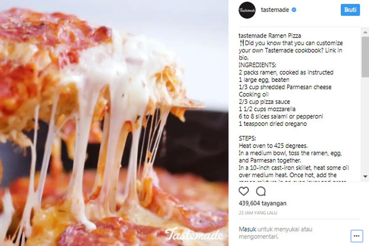 Ingin memperkaya menu lezat dan sehat di rumah? Simak resep ramen pizza istimewa yang satu ini.