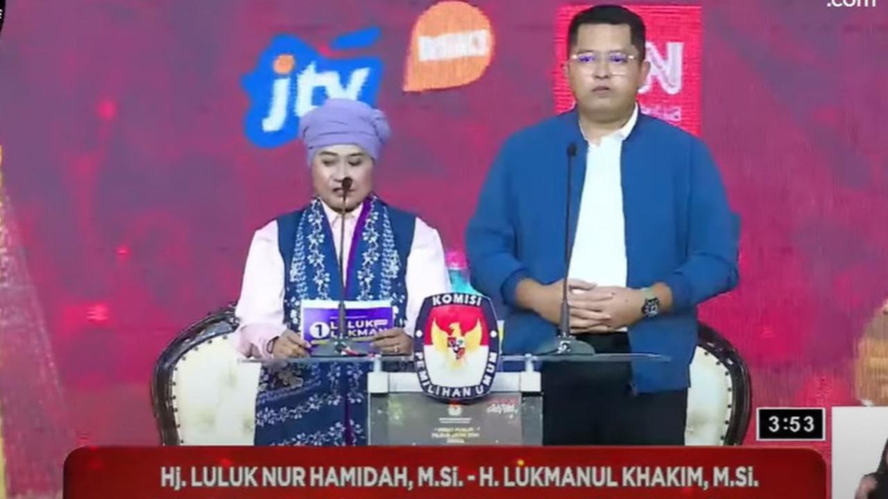 VIDEO: Garang Luluk Ngegas Sikat Khofifah di Awal Debat, Jatim Udara & Lingkungan Terburuk!