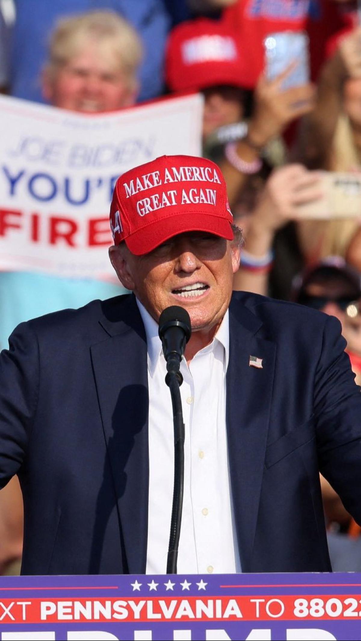 Aksi penembakan ini terjadi ketika Trump berpidato di hadapan ribuan pendukungya.&nbsp;Foto: REUTERS&nbsp;<br>