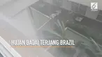 Hujan dan badai melanda Kota Sai Paolo Brazil, masyarakat kota ini diminta waspada akan datangnya banjir