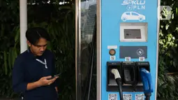 Penjualan mobil listrik secara nasional terus meningkat. (Liputan6.com/Herman Zakharia)