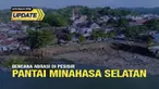 Belasan rumah, jalan, serta jembatan amblas karena abrasi di pesisir Pantai Amurang, Kabupaten Minahasa Selatan, Sulut, Rabu (15/6/2022).