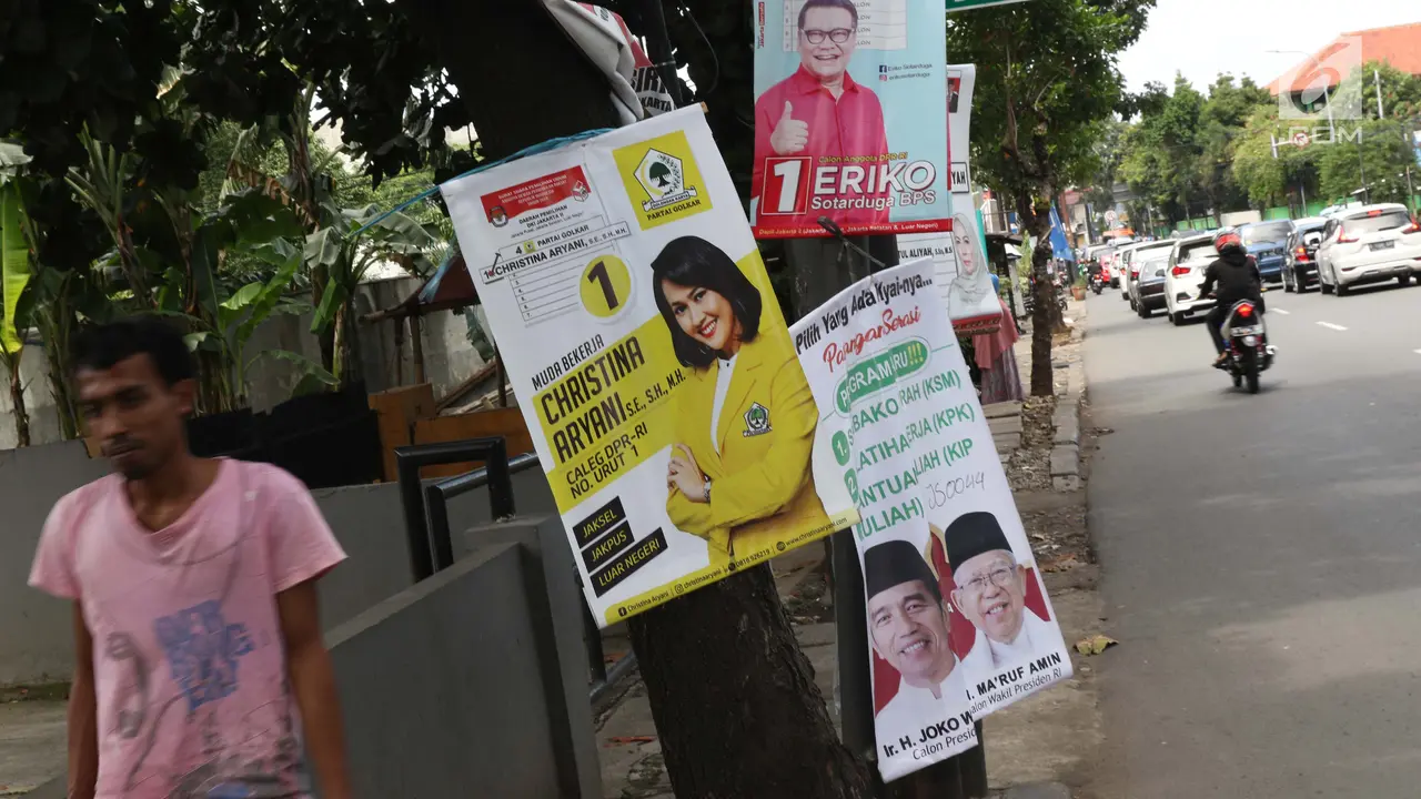 Masuk Masa Tenang Pemilu 2019, Sejumlah APK Masih Bertebaran