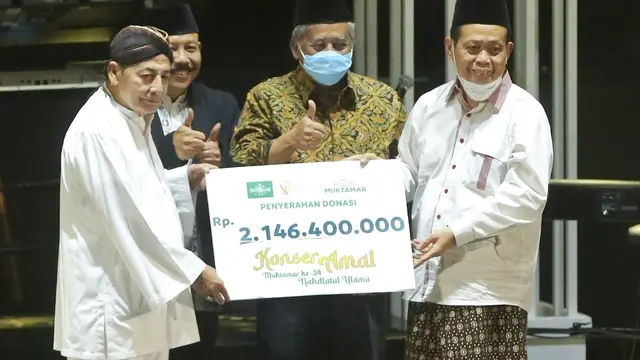 Konser Amal Koin Muktamar NU di Balai Sarbini, Semanggi, Setiabudi, Jakarta Selatan, Senin (13/12/2021) malam.