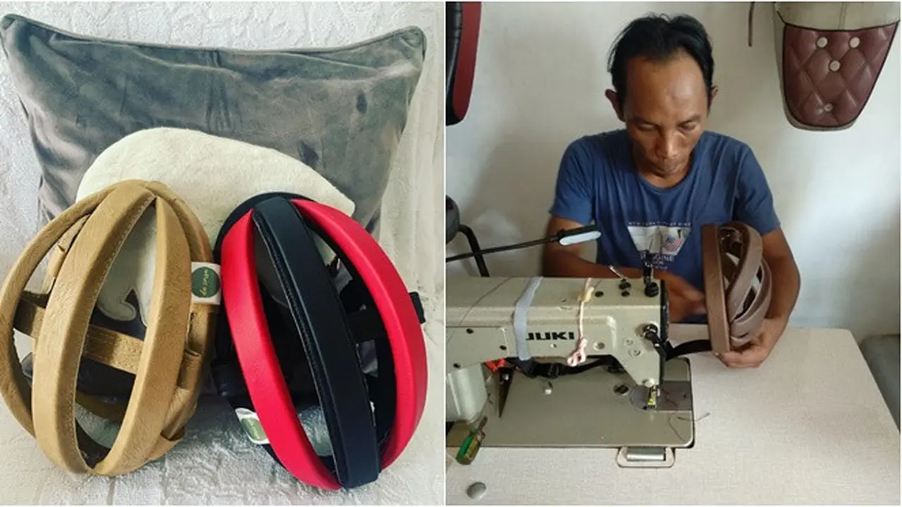 Usaha Kreatif Tukang Jok, Jadi Pembuat Helm Sepeda di Kala Pandemi