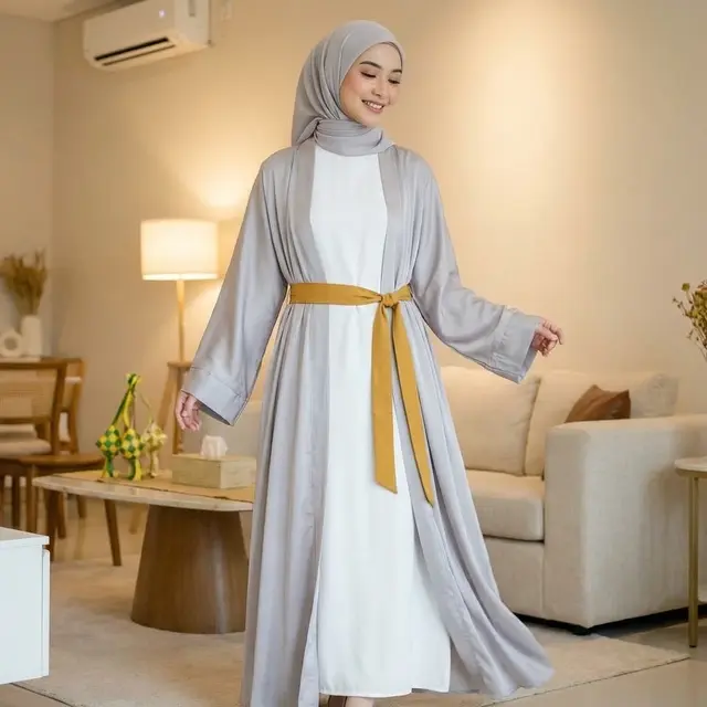 Model Set Abaya dan Inner Dress untuk Lebaran 2026