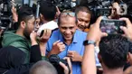 Wakil Menteri Hukum dan Hak Asasi Manusia (Wamenkumham) Edward Omar Sharif Hiariej alias Eddy Hiariej saat meninggalkan gedung Merah Putih Komisi Pemberantasan Korupsi (KPK) Jakarta, Jumat (28/7/2023). (Liputan6.com/Helmi Fithriansyah)