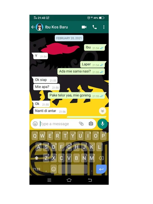 6 Chat Ibu Kos Terlalu Baik Ini Bikin Penghuni Jadi Betah