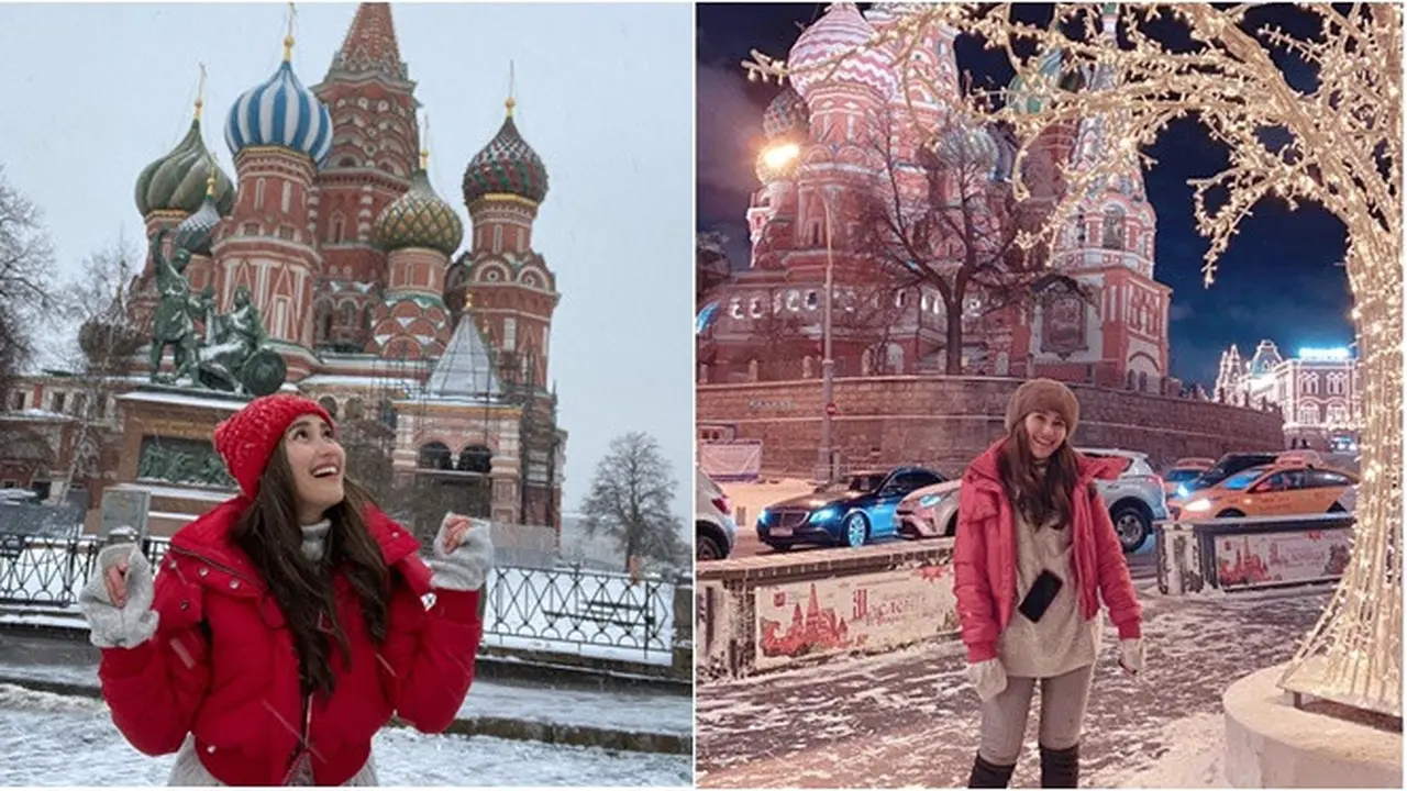 7 Momen Liburan Ayu Ting Ting Ke Rusia, Nikmati Hujan Salju Pertama di Moscow