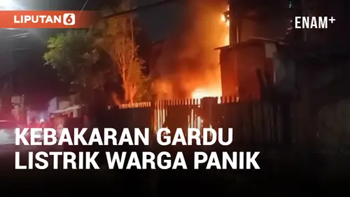VIDEO: Sebuah Gardu Listrik di Tengah Pemukiman Warga di Setiabudi Jaksel Terbakar