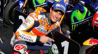 Pebalap Repsol Honda, Marc Marquez, berpeluang meraih titel gelar juara dunia 2017 andai memenangi balapan MotoGP Malaysia yang berlangsung di Sirkuit Sepang, Minggu (29/10/2017) (dok. MotoGP)