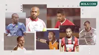 Boaz Solossa, Ian Kabes, Supardi Nasir, Bambang Pamungkas, Ilija Spasojevic, Paulo Sergio dan Yoo Jae-hoon. (Bola.com/Dody Iryawan)