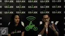 CEO Gojek Nadiem Makarim memberikan keterangan saat peluncuran program SWADAYA dalam acara GO-JEK Hero Day di Jakarta, Minggu (20/11). Acara tersebut bertujuan untuk membantu meningkatkan kesejahteraan mitra driver GO-JEK. (Liputan6.com/Faizal Fanani)
