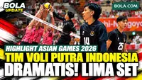 Highlight Tim Voli Putra Indonesia vs Thailand: Dramatis hingga Lima Set di Asian Games 2026