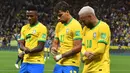 Brasil telah dipastikan lolos ke putaran final Piala Dunia 2022 di Qatar akhir tahun nanti. Mereka dipastikan akan membawa skuat terbaiknya, termasuk para penyerang yang jadi andalan di lini depan. Seperti 5 pemain berikut yang berkompetisi di liga top Eropa. (AFP/Nelson Almeida)