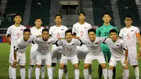 Timnas Mongolia U-22 sebelum melawan Timnas Thailand U-22, Rabu (19/7/2017),  Suphacalasai National Stadium, Bangkok. (Bola.com/Dok. MFF)