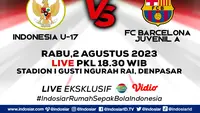 Timnas Indonesia U-17 yang mengusung nama Garuda United U-17 akan menghadapi Barcelona Juvenil A dalam laga uji coba yang menjadi bagian dari persiapan menunju Piala Dunia U-17 (dok: Indosiar)