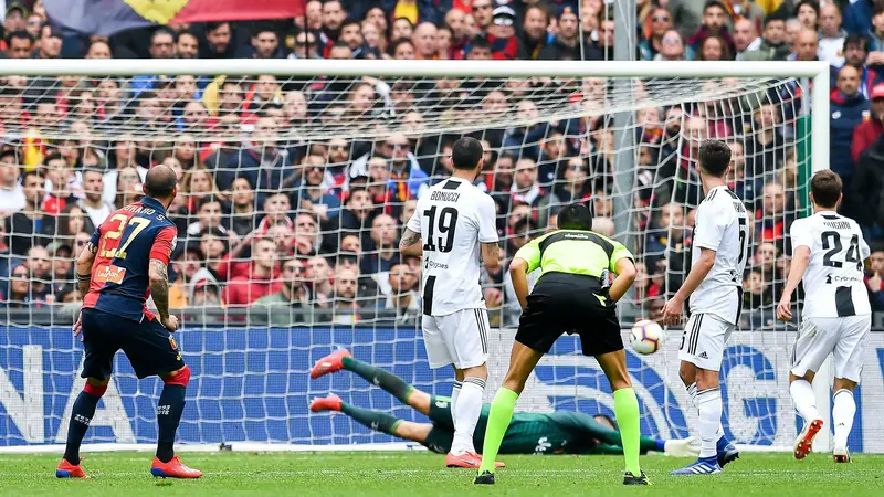 Genoa sukses menundukkan Juventus 2-0 di Stadion Luigi Ferraris dalam lanjutan Liga Italia pekan ke-28, Minggu (17/3/2019)