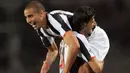 David Trezeguet yang pensiun pada Januari 2015 bersama klub asal India, Pune City tercatat pernah membela Juventus selama 10 musim mulai 2000/2001 hingga 2009/2010. Pada pekan perdana Liga Italia musim 2007/2008 ia mampu mencetak hattrick saat Juventus menang 5-1 atas tamunya Livorno (25/8/2007). (AFP/Giuseppe Cacace)