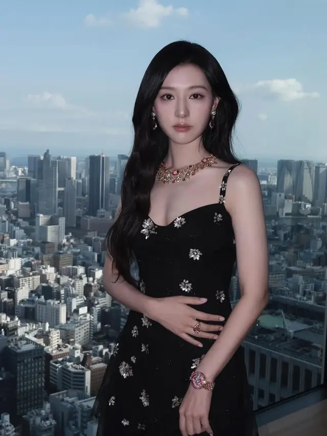 Kim Ji Won kenakan jam tangan BVLGARI saat hadir di Tokyo. [@geewonii]