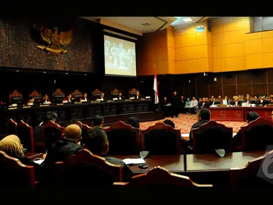 Sidang sengketa Pilpres 2014 kembali digelar di Mahkamah Konstitusi, Jakarta, Senin (11/8/2014) (Liputan6.com/Andrian M Tunay)