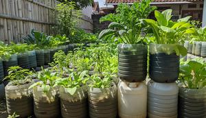 Ilustrasi Sayur di Galon Bekas. (Foto: AI)