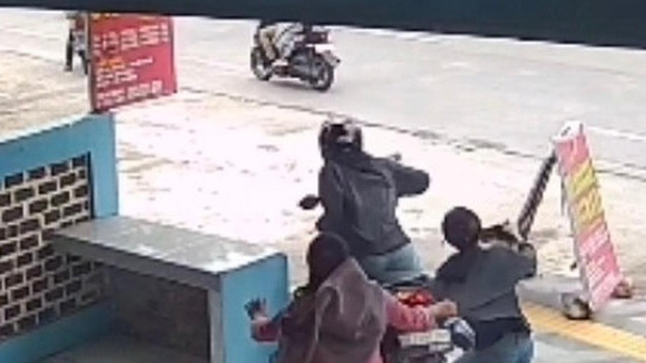 aksi heroik wanita gagalkan pencurian motor