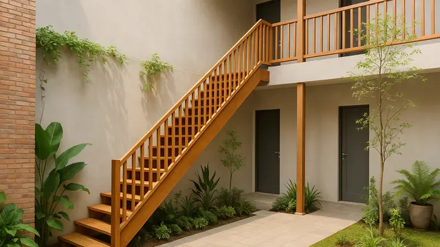 Inspirasi Desain Tangga Outdoor untuk Rumah Kos/via ChatGPT
