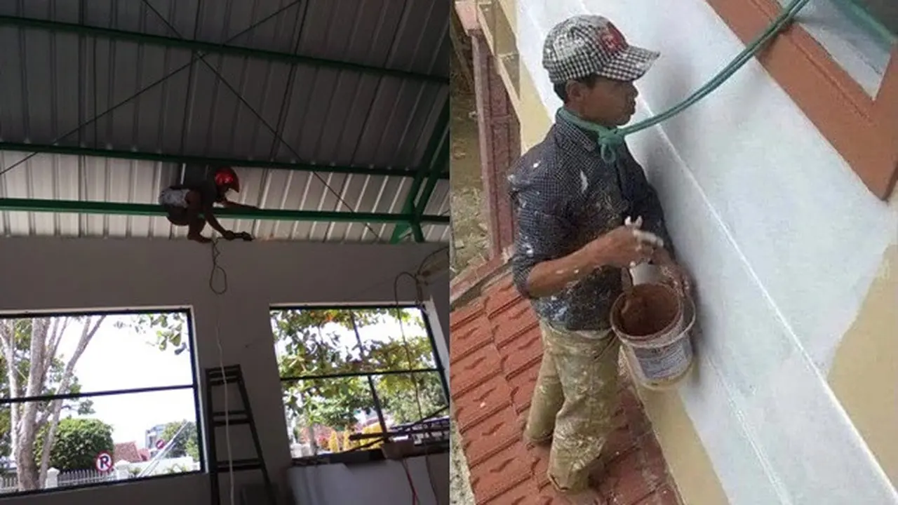 6 Kelakuan Tukang Bangunan saat Melindungi Diri Ini Nyeleneh Banget