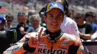 Pembalap Repsol Honda Marc Marquez juara MotoGP Katalunya. (AFP/Lluis Gene)