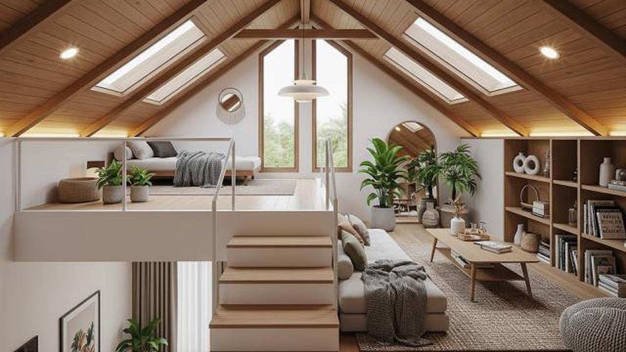 Split Level untuk Memaksimalkan Ruang Atap sebagai Loteng Kreatif/Desain Rumah Mungil Tapi Pakai Konsep Split Level Biar Lega (Sumber: gemini.com)