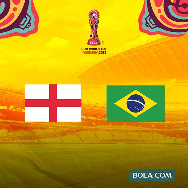 Ilustrasi - Timnas Inggris U-20 dan Timnas Brasil U-20