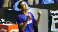 Sony Dwi Kuncoro, mengaku tak menerapkan taktik khusus saat menundukkan Lin Dan di babak semifinal Singapura Terbuka 2016.