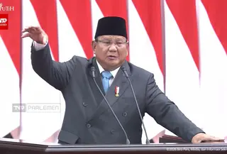 Presiden Prabowo Subianto dalam pidato perdana pada Rapat Paripurna DPR ke-19 Masa Persidangan V Tahun Sidang 2025-2026 di Gedung Nusantara MPR/DPR/DPD, Jakarta, Rabu (20/5/2026). (Tangkapan Layar YouTube Sekretariat Presiden)
