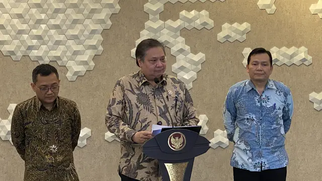 Menteri Koordinator (Menko) Bidang Perekonomian, Airlangga Hartarto di Kementerian Koordinator Bidang Perekonomian, Selasa (5/5/2026). (Foto: Liputan6.com/Immanuel Christian)