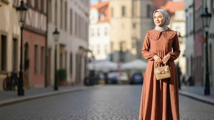 Model Gamis Bahan Crinkle Lembut