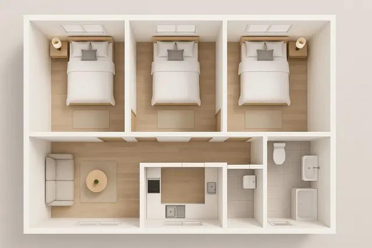 6 Denah Rumah Sederhana 9x9 3 Kamar dengan Gaya Minimalis Tren 2025